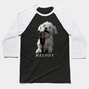 Melody a Singing Puppy Dark Baseball T-Shirt